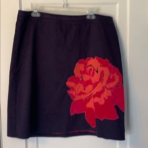 Boden cotten skirt purple pink flower size 14R